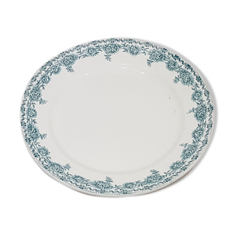 Round serving dish of the earthenware factory of St Amand les Eaux model Argenton, iron earth