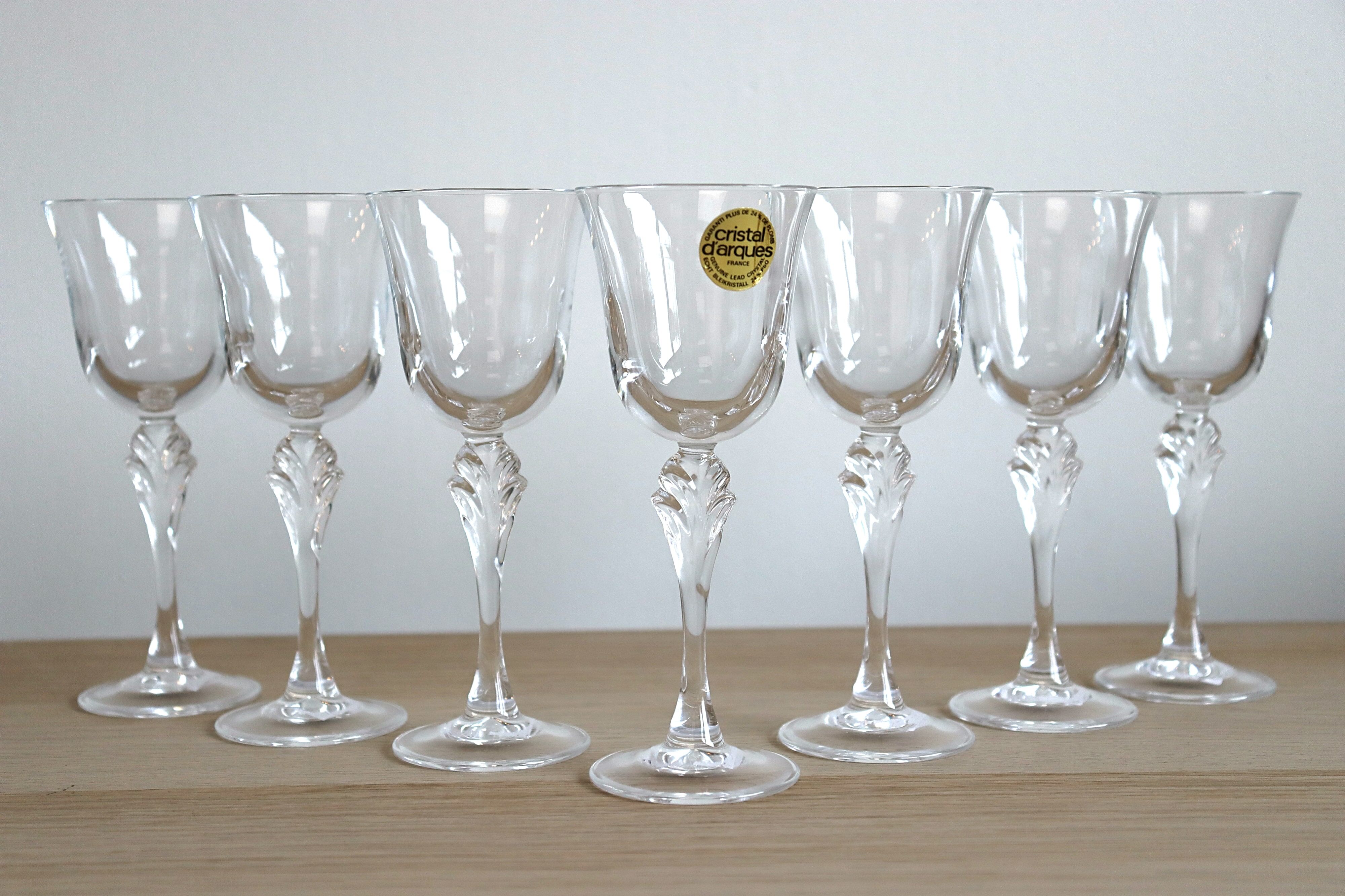 Set 6 vintage French glasses - Cristal d'Arques model Verneuil cira 1985