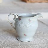 Vintage white porcelain milk jug – Romantic floral pattern