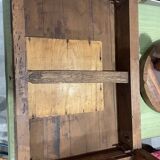 Side table in natural wood, spindle legs