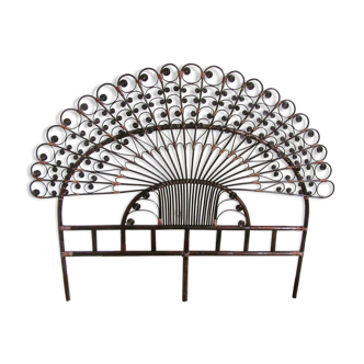 Headof - rattan - Peacock tail - 70s - peacock