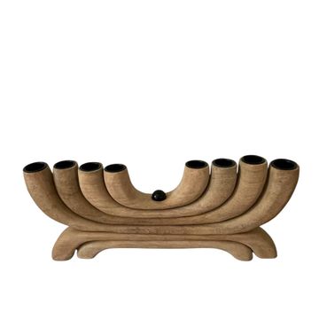 Chandelier scandinave en bois à 8 branches