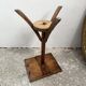 Old primitive wooden tripod pedestal table