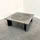 Heinz Lilienthal etched stainless steel coffee table, 1970s