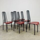6 chairs by Giorgio Cattelan for Cidue Italy, postmodern, 1980s
