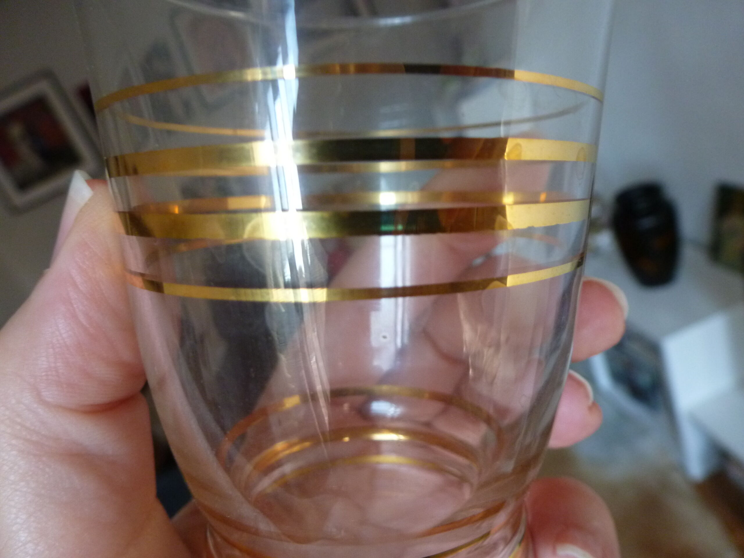 11 glasses with gilding