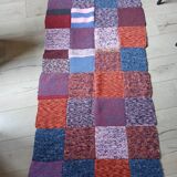 Plaid patchwork hand-knitted