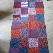 Plaid en patchwork tricoté main