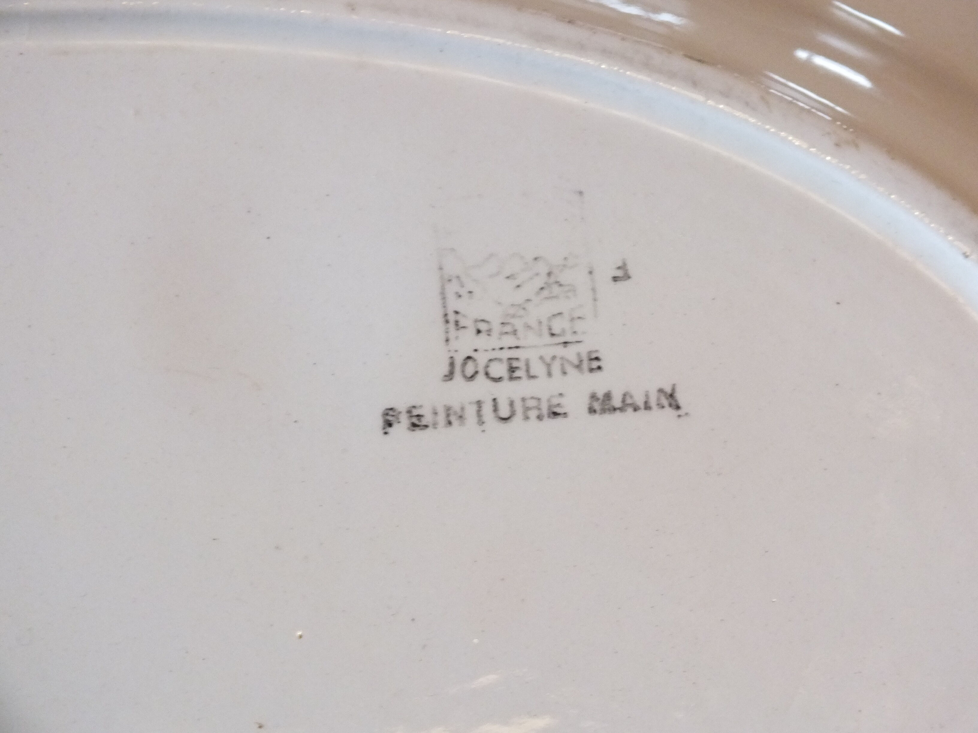 Plat ovale années 50 Salins modèle Jocelyne - fleurs