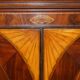 George III Sheraton linen cupboard in walnut, circa 1760.