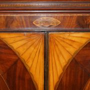 George III Sheraton linen cupboard in walnut, circa 1760.