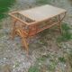 Table basse ancien en rotin vintage