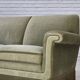 1970s, Danish 3-seater sofa, green furniture velour, beech wood.