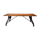 Bamford table oak-reclaimed wood cast iron