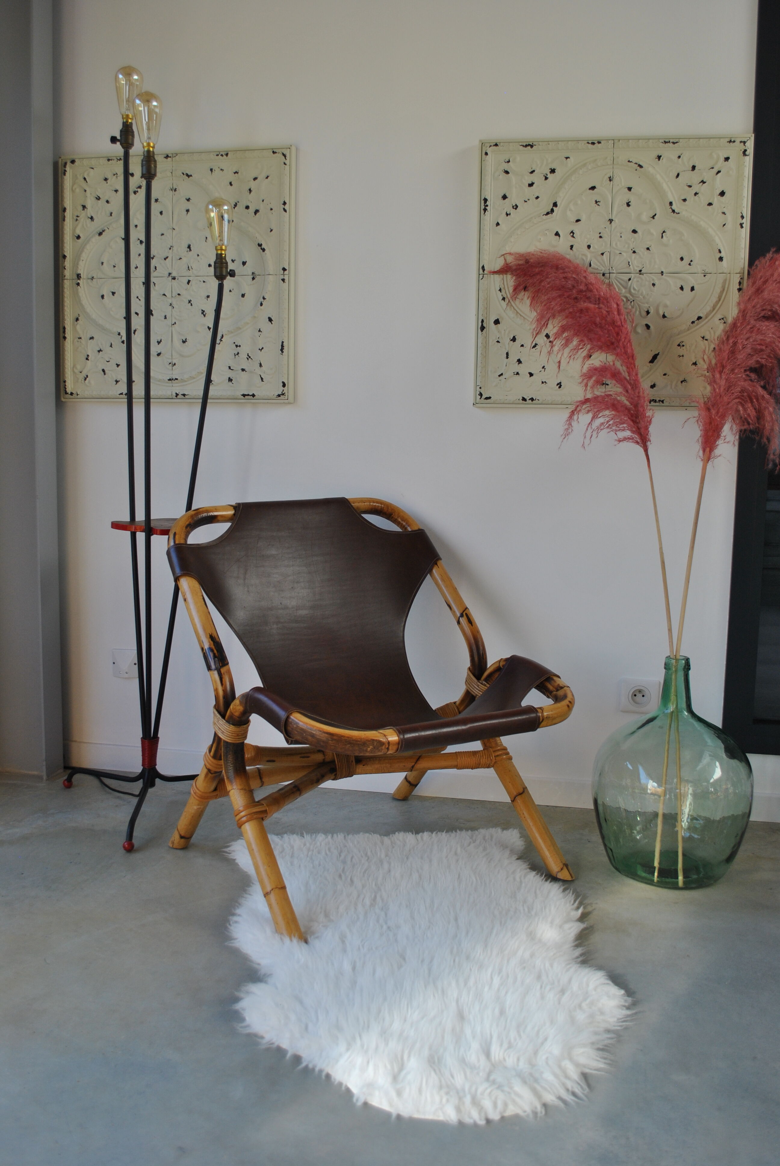 Fauteuil cuir Rohé Noordwolde 1960