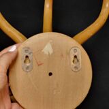 Porte manteau patère murale en bois courbé perroquet vintage