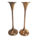 Pair of trumpet candlesticks in brass, Danish design.