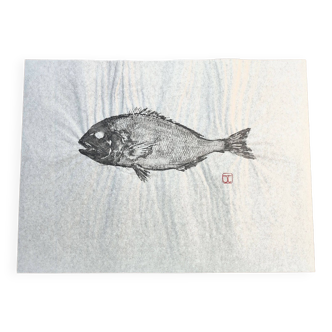 Print of a sea bream, original sea bream gyotaku