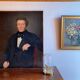 Ancient painting , portrait of a man signed A Delmére and dated 1845