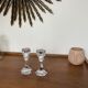 Pair of crystal candle holders