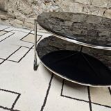 Strind vintage coffee table in black opal glass by Ehlen Johansson for Ikea