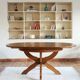 Extendable oak round table, Lübke, Germany 1960s