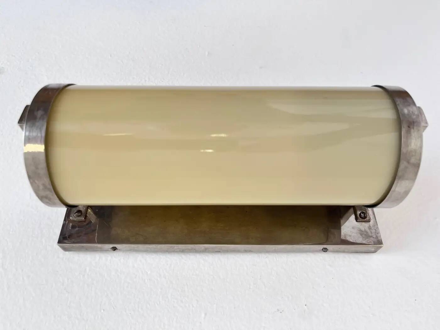 Chrome design Bauhaus wall lamp, 1930s - Czechoslovakia