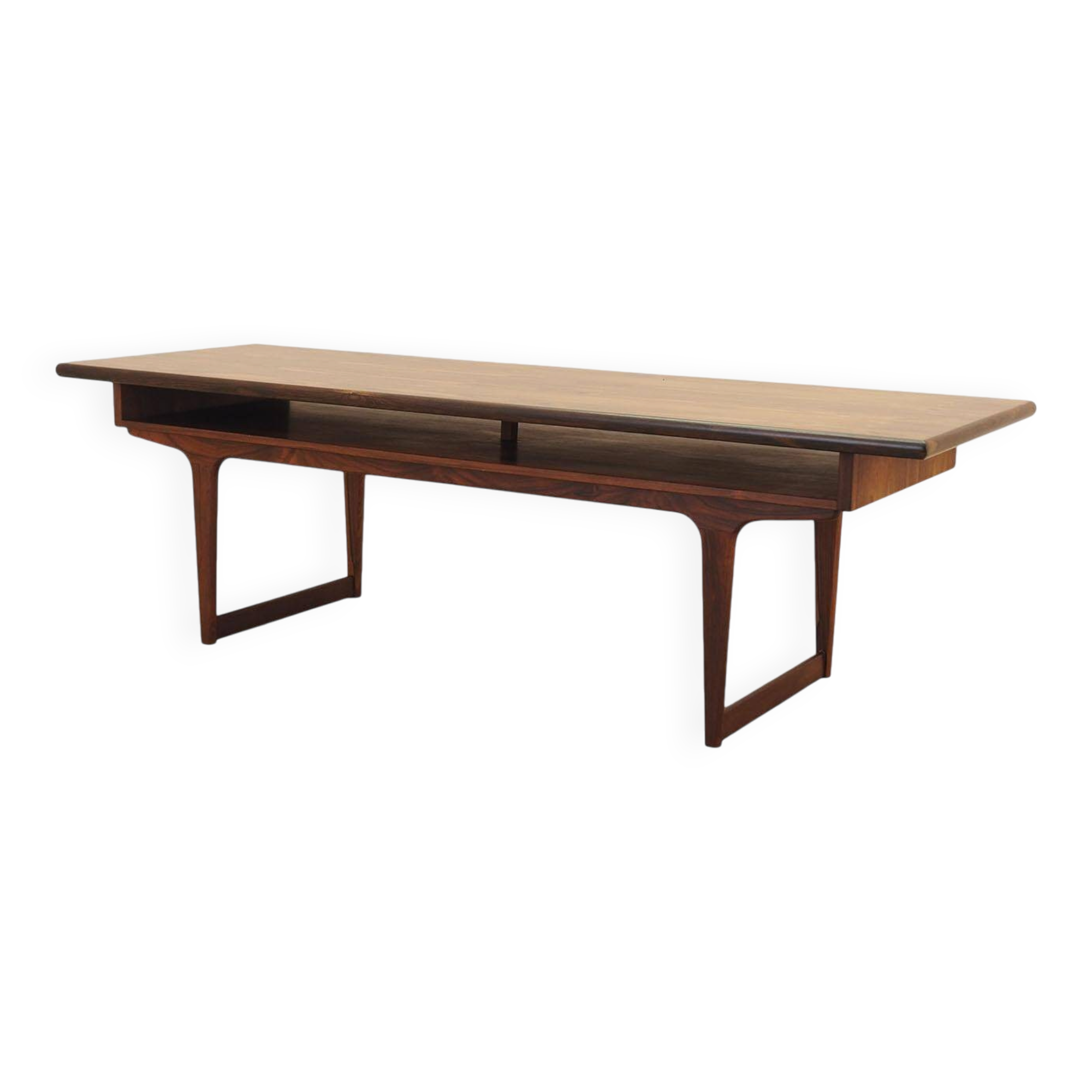 Danish rosewood coffee table with shelf, 1960s