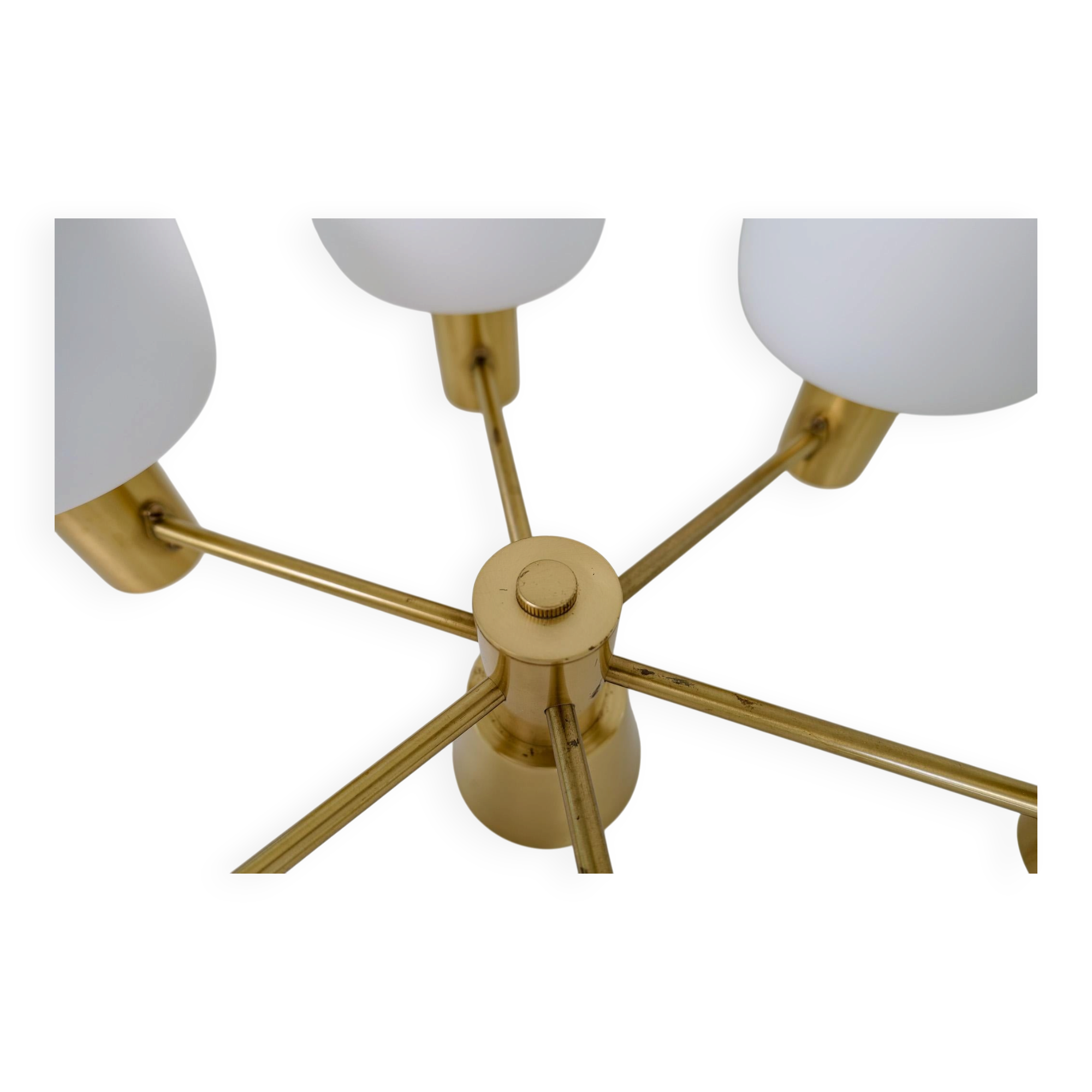 Mid-century brass ceiling light ASEA Sweden, 1950s