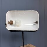 Erpé banker’s lamp with a turquoise enamel shade.