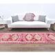 Vintage Pink Geometric Turkish Hand-Knotted Runner 80x361
