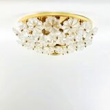 Very Large Mid Century Floral Murano Glass Flush Mount/Ceiling Light By Ernst Palme, Germany, 1970s