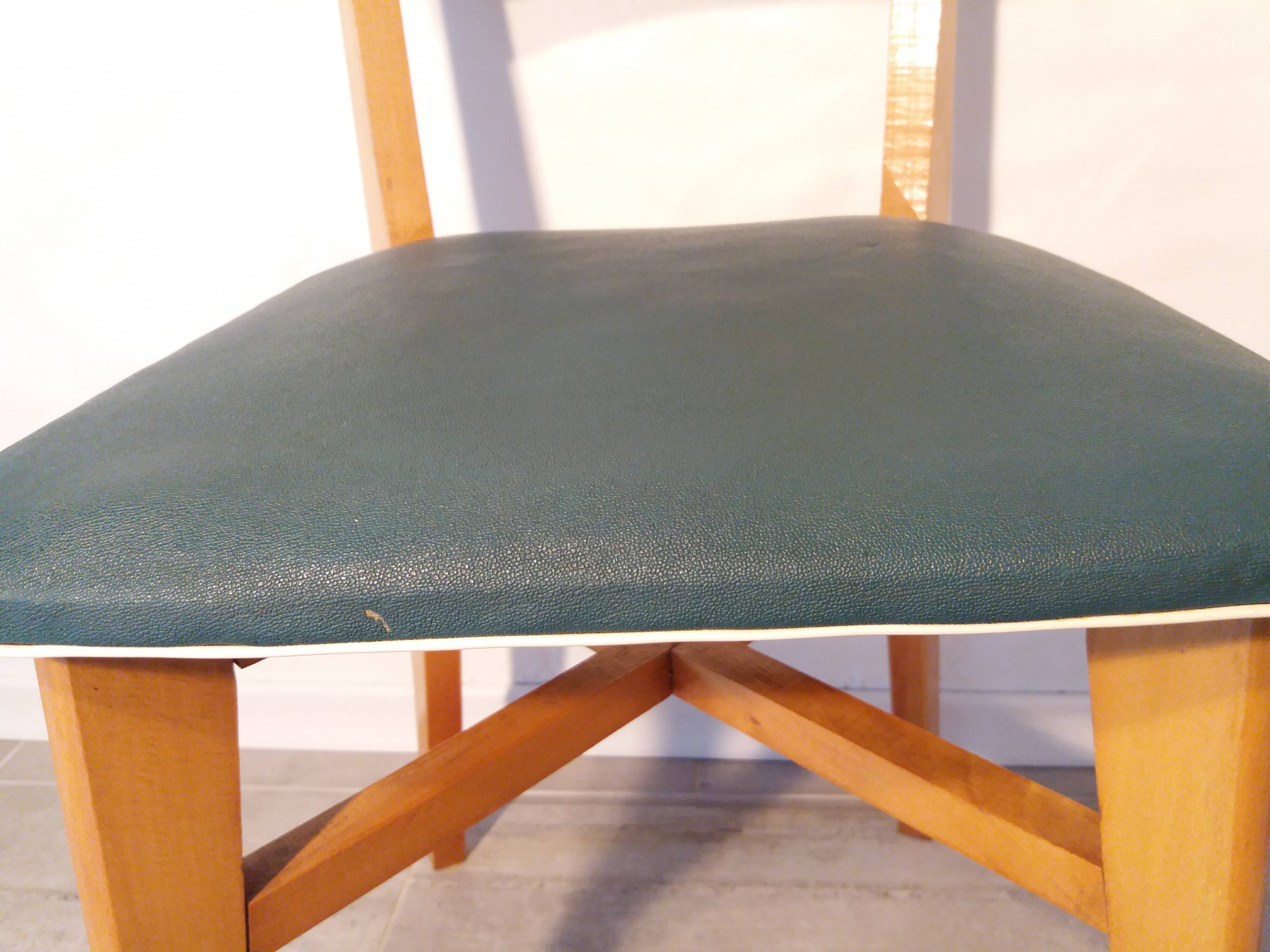 Paire de chaises années 60 pieds compas