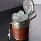 Regency leather ice bucket with tongs, Italy, 1970