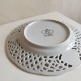 Porcelain cup and cake plate with bird decor