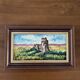 Framed oil painting - Landscape with castle ruins