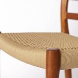 1 of 6 Niels Møller Model 85 Chair in Teak with Danish Cord, 1980s Danish M