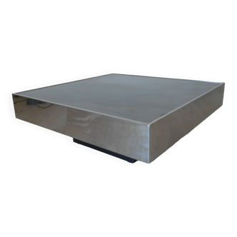 Cidue editions chrome and smoked mirror coffee table