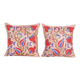 Lot de 2 housses de coussin brodées vintage 46x48 cm