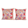 Lot de 2 housses de coussin brodées vintage 46x48 cm