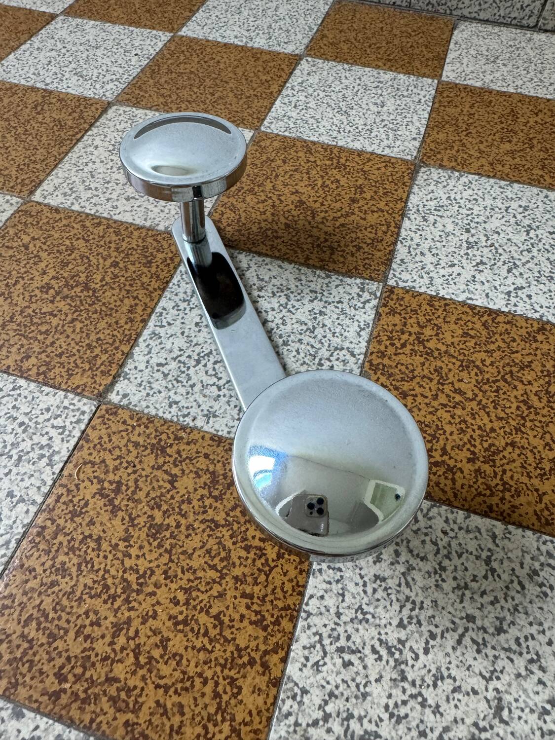 70s chrome metal coat rack