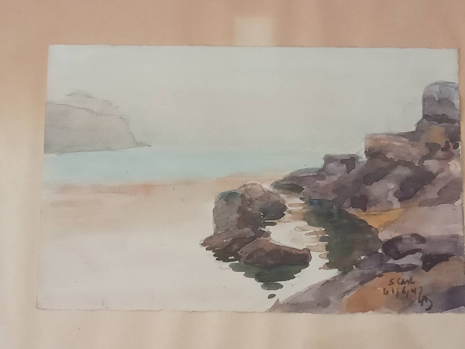 Paire d'acquarelles de Saint Gast, 1947, signées FG
