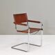 S34 dining armchair in cognac saddle leather by Mart Stam for Fasem, 1970s