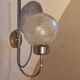 Stainless vintage design wall light  and 70s striated glass globe