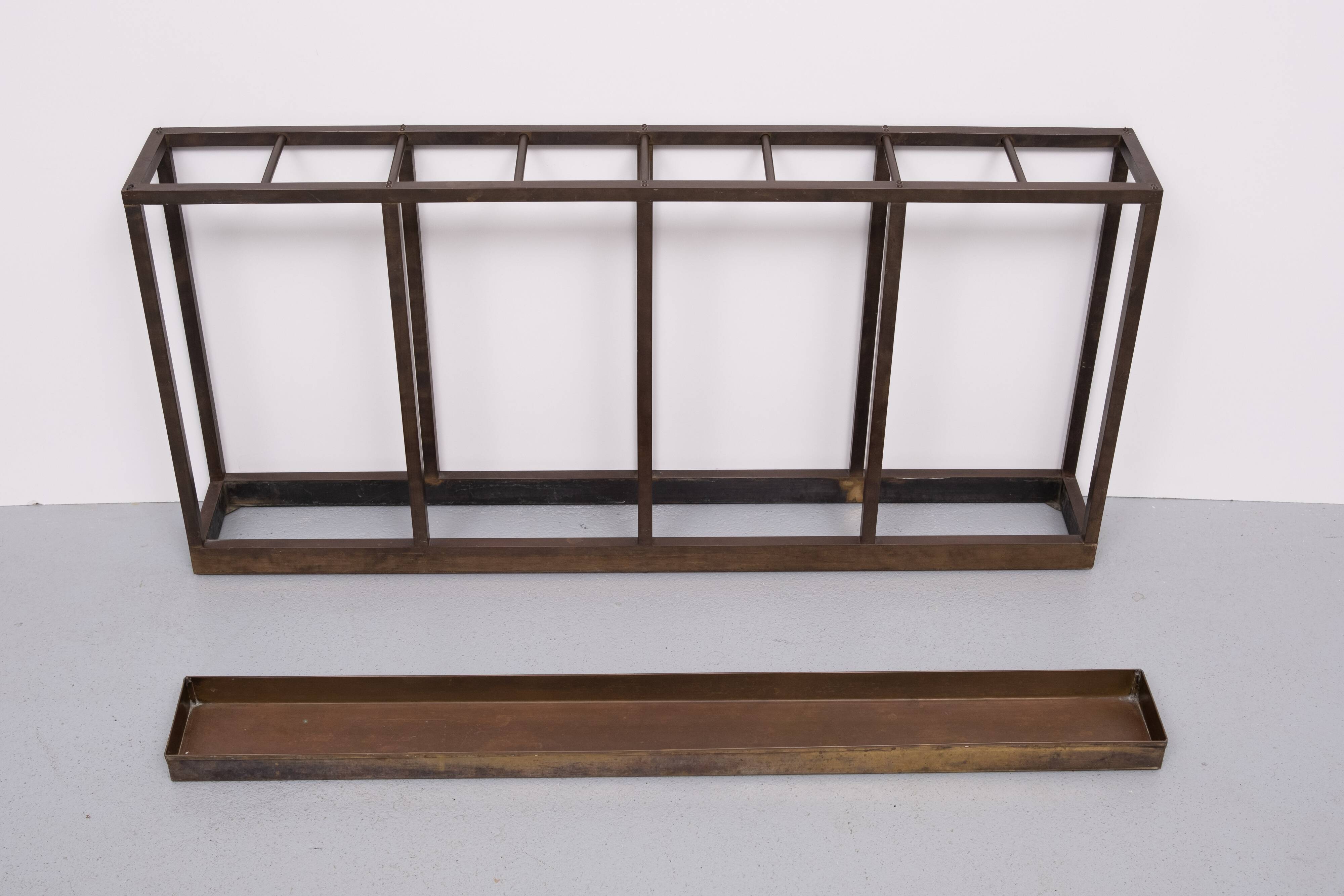 Art deco Brass Umbrella and walking stick stand 1930s Holland