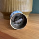 Antique porcelain pepper mill with floral design and gold-plated metal / brass –