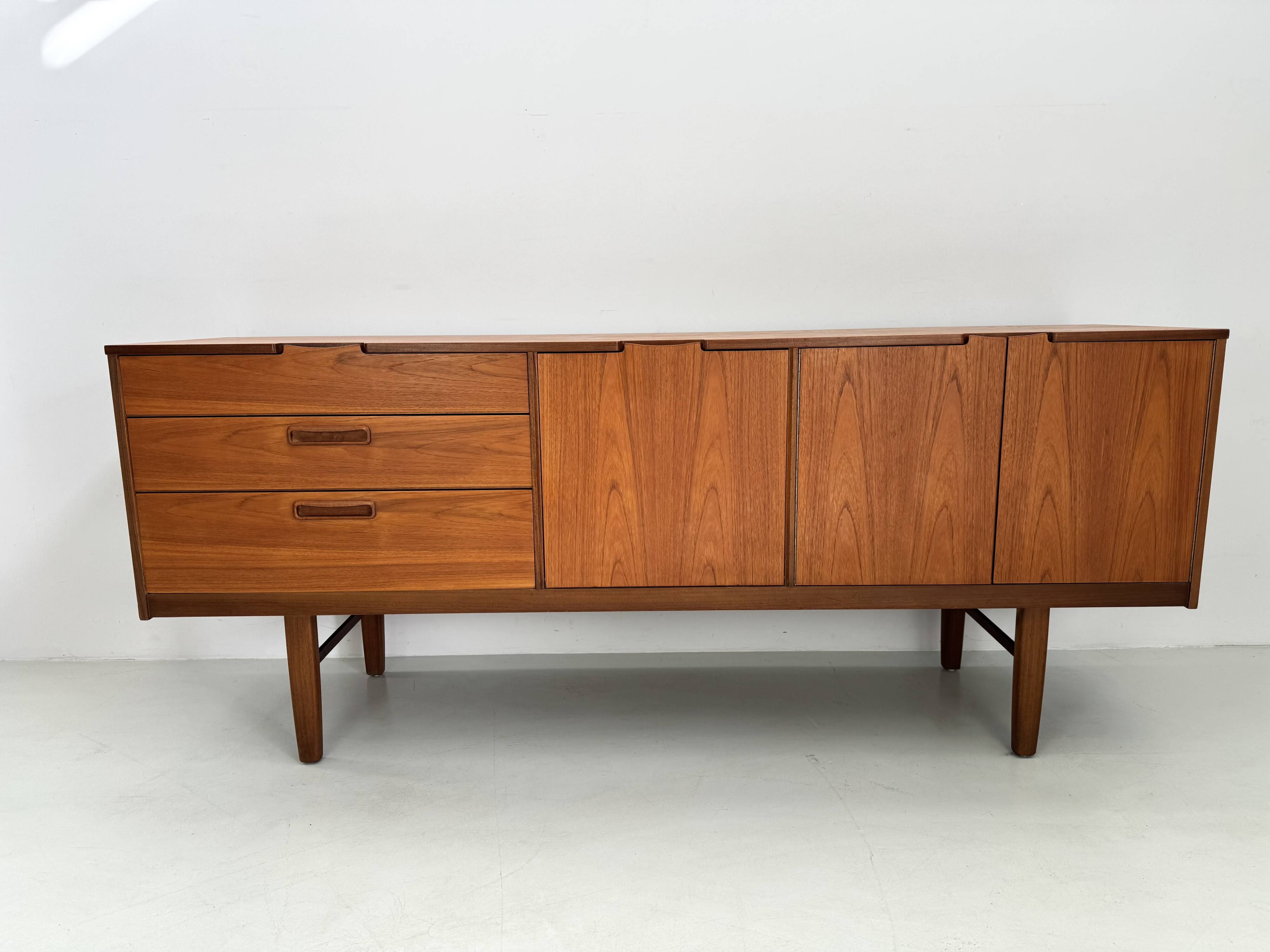 Unique vintage teak sideboard from the 1960s, produced by Nathan in the UK.