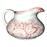 Pexonne earthenware vase/jug with a red floral rustic design
