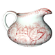 Pexonne earthenware vase/jug with a red floral rustic design