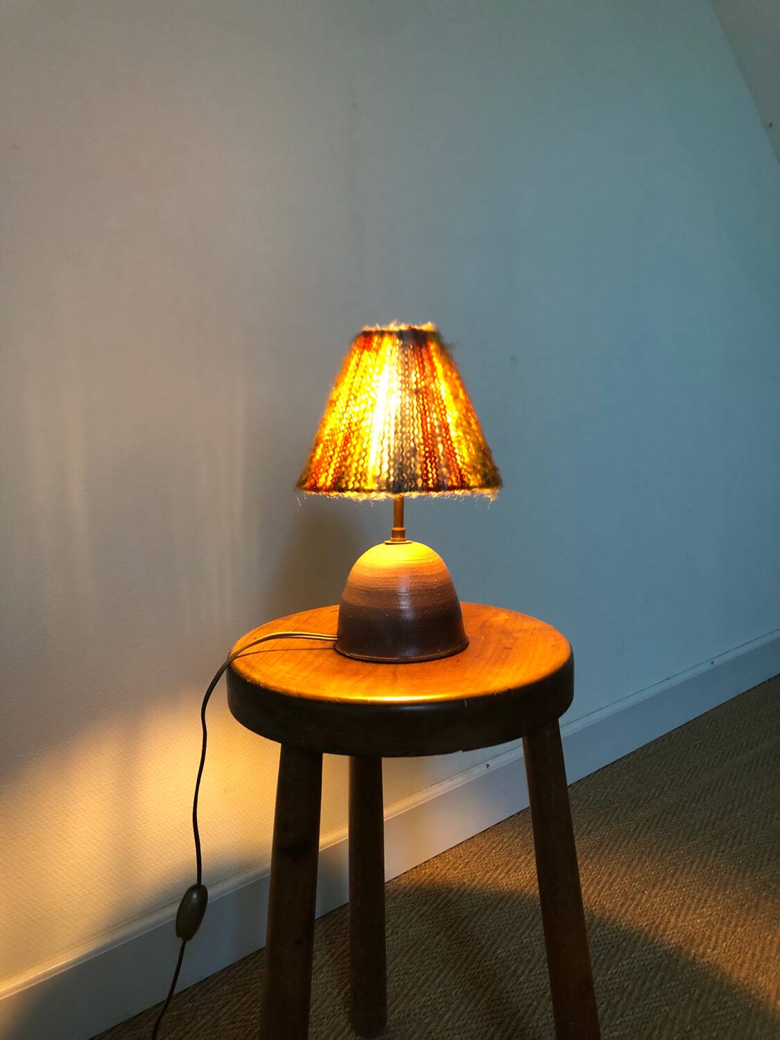 Ceramic and wool lamp